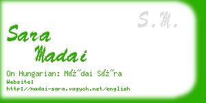 sara madai business card